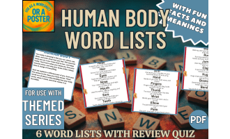 Human Body Word List Posters (PDF)