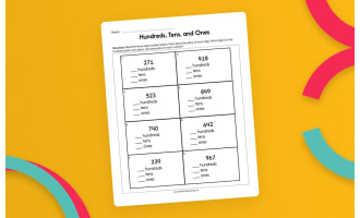 Hundreds Tens and Ones Worksheet