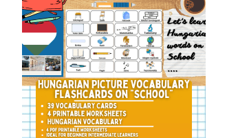 Hungarian Picture Vocabulary Flashcards - School