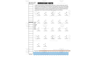 Hurricane Math Worksheet