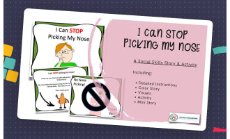 I Can Stop Picking My Nose, Social Skills Story and Activity, Vesion 1