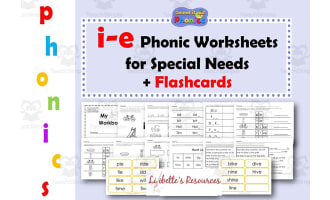 i-e Phonic Worksheets for Special Education (SpEd)