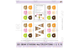 Ice Cream Stacking Multiplication 1, 2, 5, 10