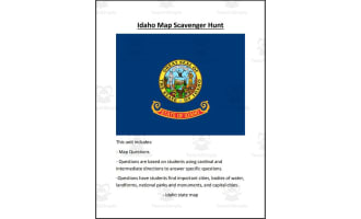 Idaho Map Scavenger Hunt