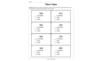 Identify Place Value Worksheet