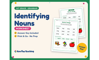 Identifying Nouns Worksheet – 1st Grade Grammar Practice + Answer Key