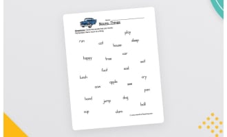 Identifying Nouns Worksheet