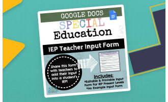 IEP Teacher Questionnaire Form