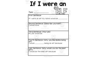 If I Were An Elf Writing Template