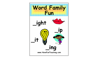 IGHT, ING, IP, IT Word Family Fun Activity