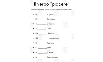 Il verbo “piacere” - italian verb piacere exercises