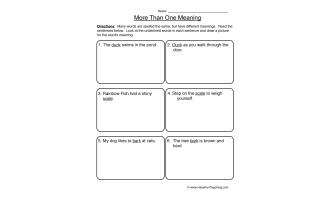 Illustrating Multiple Meaning Worksheet