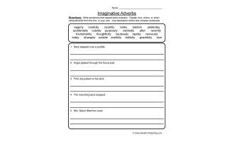 Imaginative Adverbs Worksheet