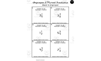 Improper & Mixed Fractions | Math Worksheet