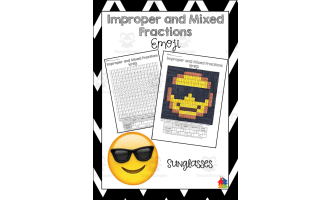 Improper & Mixed Fractions - Sunglasses Emoji