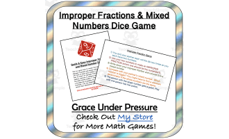 Improper Fractions and Mixed Numbers Dice Game
