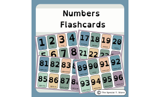 Inclusive Number Flashcards for PRE-K, K-2, Special Education