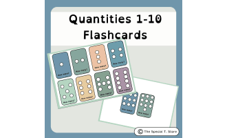 Inclusive Quantity Flashcards 1-10 for PRE-K, Kinder, 1st Grade, Speci