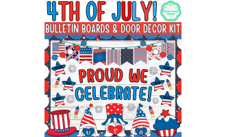 Independence Day Bulletin board & door Decor kit: Proud We Celebrate!
