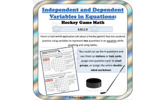 Independent & Dependent Variables in Grade 6 Math: Hockey Math