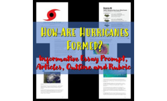 Informational Essay Prompt on Hurricanes and Outline Sheet with articles