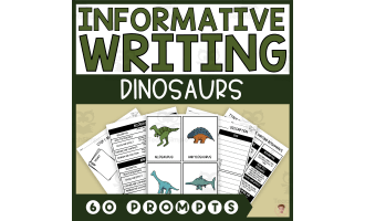 Informative Writing Step-by-Step (60 Dinosaur Writing Prompts)