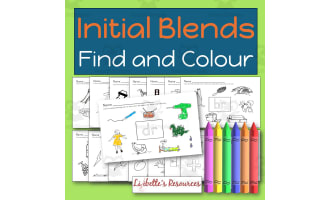 Initial Blends Find and Colour Phonics Worksheets to Develop Phonemic