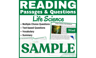 Insects, Animals, & Ecosystems: SAMPLE Reading passage (Word)