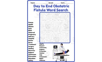 International Day to End Obstetric Fistula Word Search