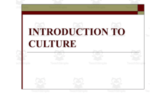 Introduction to Culture – Notes & Outline