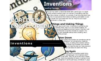 Inventions Reading Comprehension Passage - Cored Ed Encyclopedia