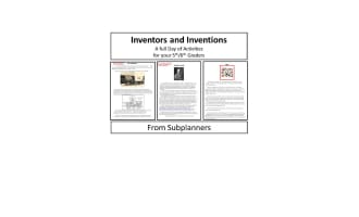 Inventors and Inventions: Full Day Substitute Plans