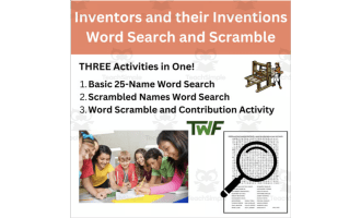Inventors and their Inventions Word Search and Scramble Activity