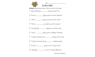 Is Am Are Fill in Blank Worksheet