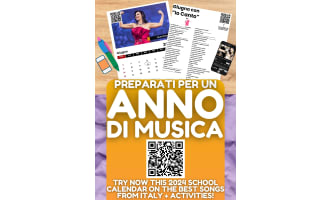 Italian 2024 Calendar with 12 Songs from Italy + Activities + QR Codes