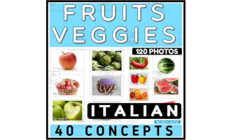Italian Fruit Vegetable Flash Cards Vocabulary Resource | Real Photos