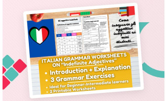 Italian Grammar Worksheets on "Indefinite Adjectives"