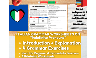 Italian Grammar Worksheets on "Indefinite Pronouns"