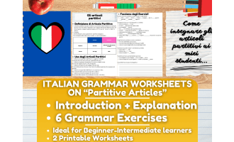 Italian Grammar Worksheets on Partitive Articles