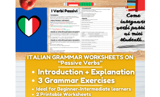 Italian Grammar Worksheets on "Passive Verbs"