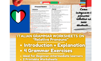 Italian Grammar Worksheets on "Relative Pronouns"