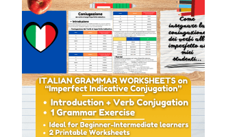Italian Grammar Worksheets - Verbs Conjugation at Imperfect Indicative
