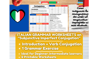 Italian Grammar Worksheets - Verbs Conjugation - Subjunctive Imperfect