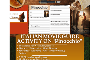 Italian Movie Guide Worksheets on "Pinocchio" - 2019 Version
