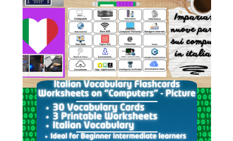 Italian Picture Vocabulary Flashcards - Computers