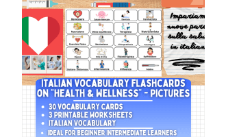 Italian Picture Vocabulary Flashcards - Health & Wellness