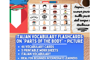 Italian Picture Vocabulary Flashcards - Parts of the Body