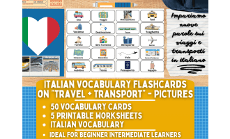 Italian Picture Vocabulary Flashcards - Travel & Transportation