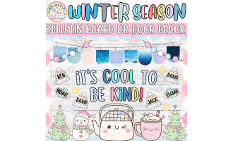 It's Cool to be kind Winter & January Bulletin Board or Door Decor Kit
