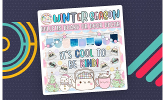 It's Cool to be kind Winter & January Bulletin Board or Door Decor Kit